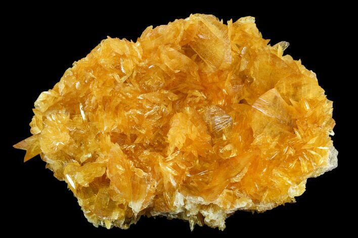 Orange Selenite Crystal Cluster (Fluorescent) - Peru #130514